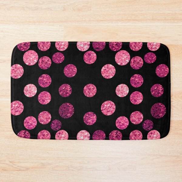 Item preview, Glitter Pink Polkadots / Beautiful Elegant Pink Polkadots, Black Background designed and sold by Victoria Rose.