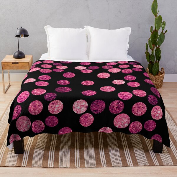Item preview, Glitter Pink Polkadots / Beautiful Elegant Pink Polkadots, Black Background designed and sold by Victoria Rose.
