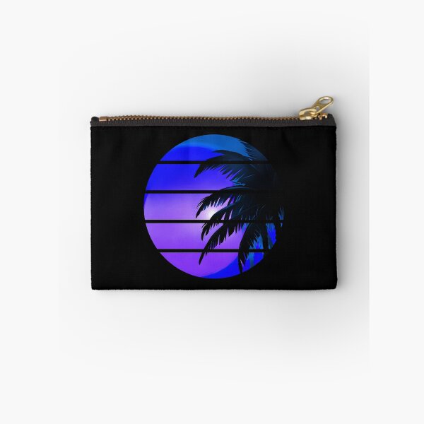 Item preview, Retro Moon Retro Palm Tree Fronds and Sky AI Art - Blue designed and sold by Beachy.