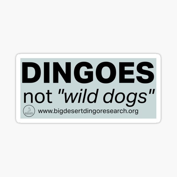 DINGOES not "wild dogs" - Blue/Gray Sticker