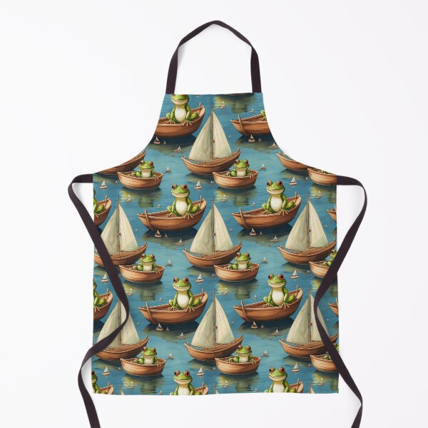 Item preview, Froggy Heaven: A Fun pattern with frogs celebrating holidays on their boats, decorated with colorful sails. designed and sold by Grang Art Artistic Designs.