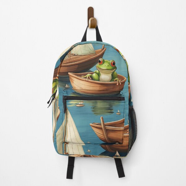 Item preview, Froggy Heaven: A Fun pattern with frogs celebrating holidays on their boats, decorated with colorful sails. designed and sold by Grang Art Artistic Designs.