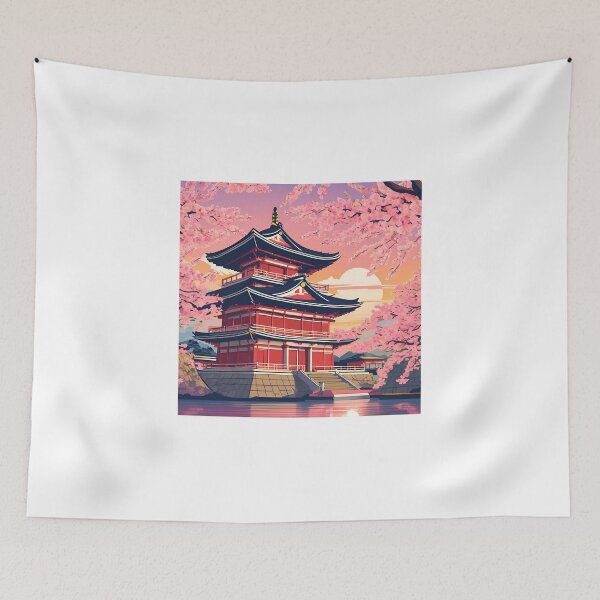 Item preview, Japanese Temple under the Sakura designed and sold by Gina-Rosa.