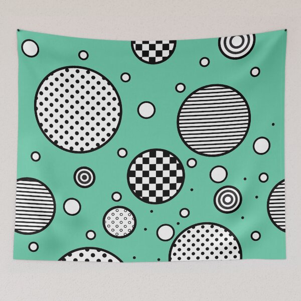 Item preview, Turquoise euphoria- abstract geometric composition/ turquoise, black and white. designed and sold by My-fake-places.
