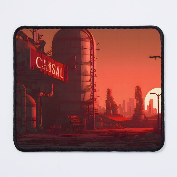 Item preview, Rusting Industry Under Blood-Red Skies designed and sold by GreenInkXpress.