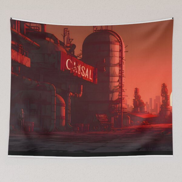 Item preview, Rusting Industry Under Blood-Red Skies designed and sold by GreenInkXpress.