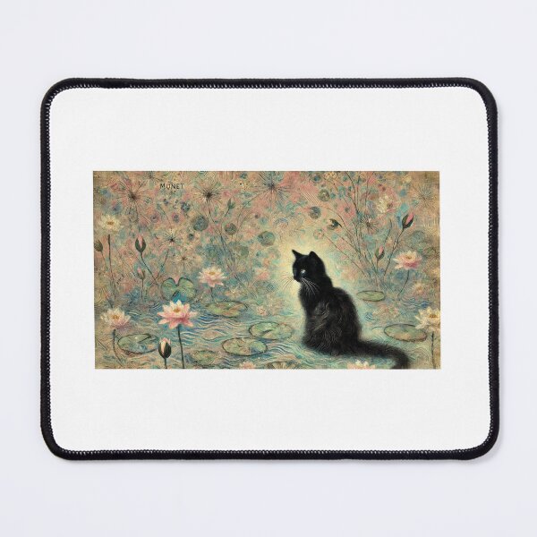 Item preview, Whimsical Black Cat on Pond designed and sold by sharkmaster42.