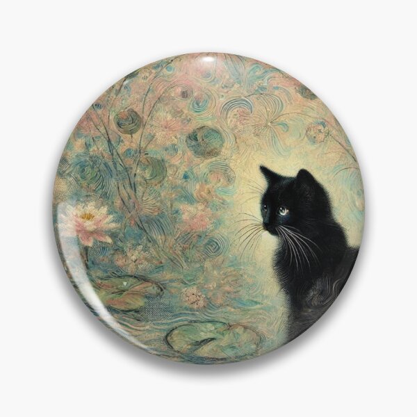 Item preview, Whimsical Black Cat on Pond designed and sold by sharkmaster42.