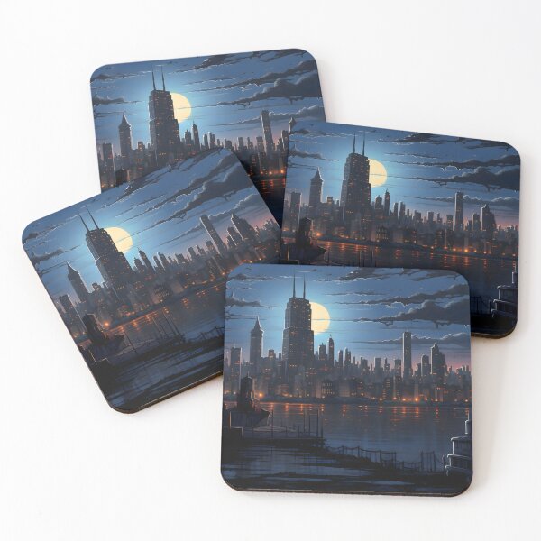 Item preview, Moonlit City Skyline by the Waterfront designed and sold by GreenInkXpress.