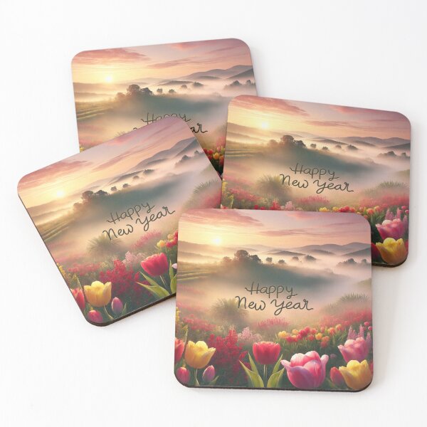 Item preview, Happy New Year with Tulips at Sunrise designed and sold by Koalangel.