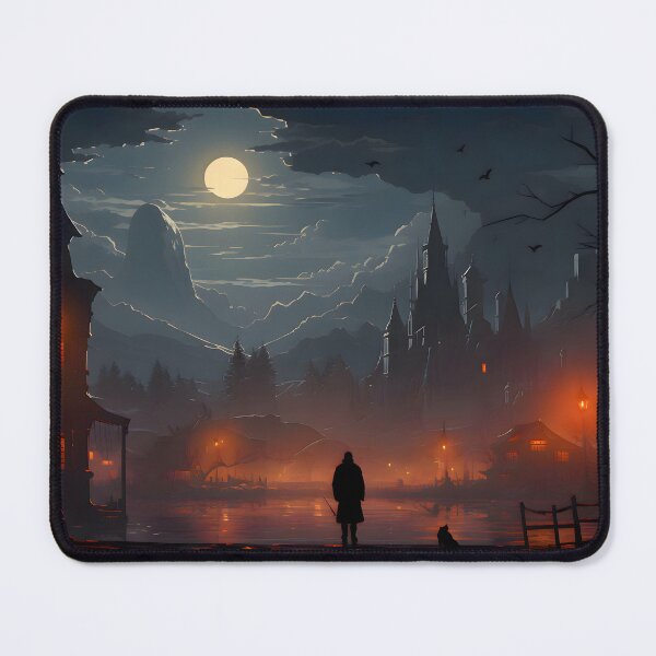 Item preview, Haunted Village Under a Full Moon designed and sold by GreenInkXpress.