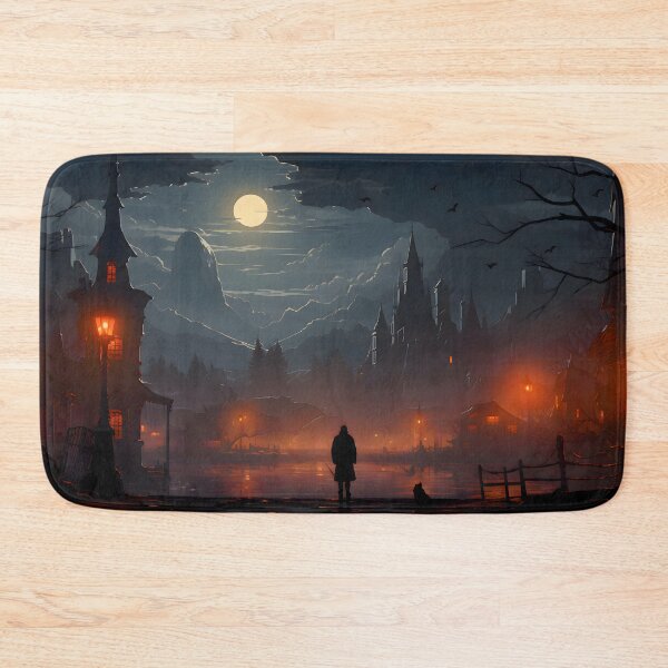 Item preview, Haunted Village Under a Full Moon designed and sold by GreenInkXpress.
