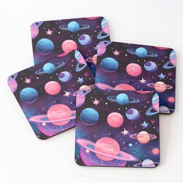Item preview, Whimsical Space Theme with Planets, Stars, Nebulae in Vivid Blues and Pinks designed and sold by Jasava Shop.