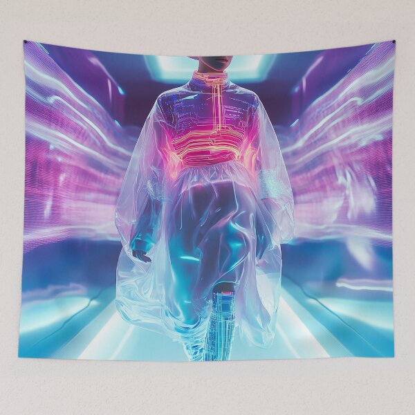 Item preview, "Neon Elegance: Haute Couture's Technological Touch" designed and sold by MacroArtHub.