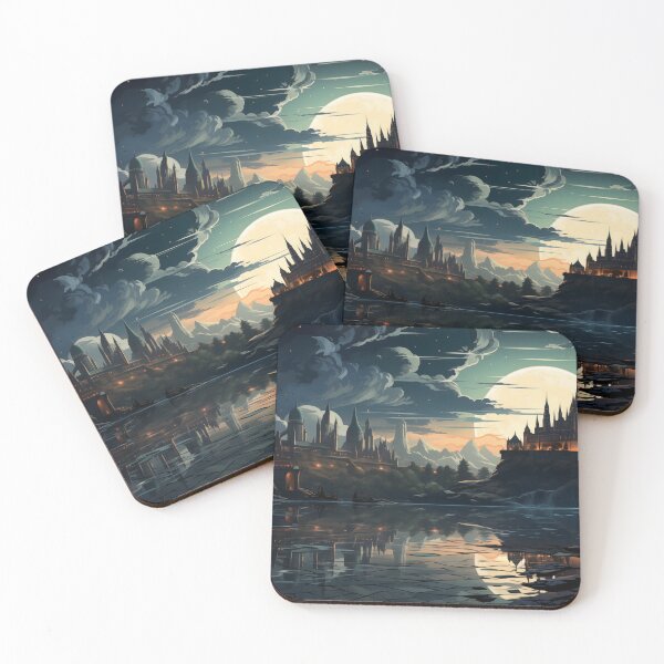 Item preview, Magical Castle Reflected in Moonlit Lake designed and sold by GreenInkXpress.