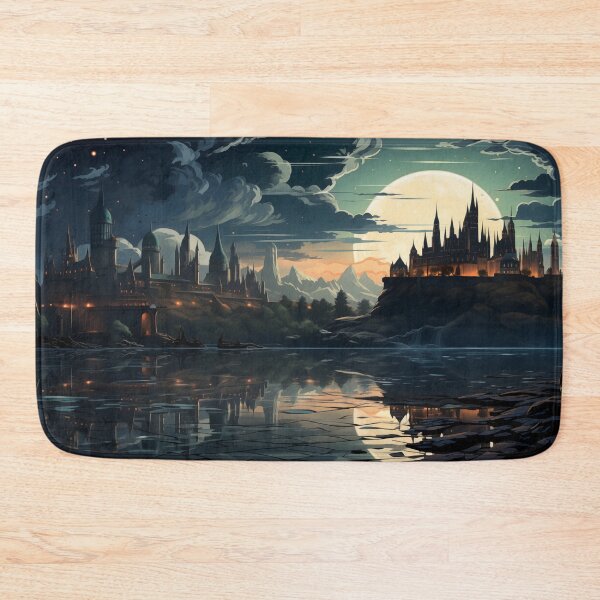 Item preview, Magical Castle Reflected in Moonlit Lake designed and sold by GreenInkXpress.