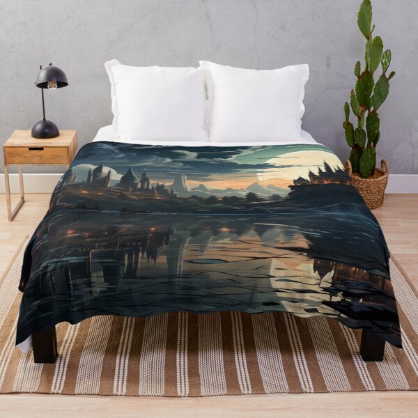 Item preview, Magical Castle Reflected in Moonlit Lake designed and sold by GreenInkXpress.