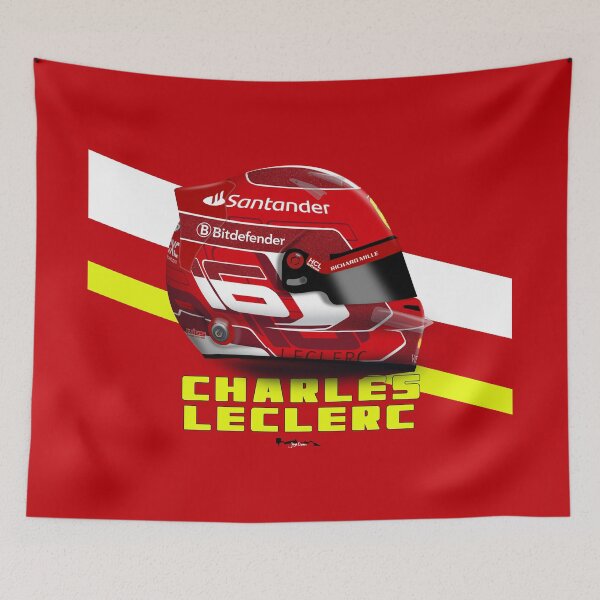 Item preview, Charles Leclerc - Helmet with Background 2024 designed and sold by JageOwen.