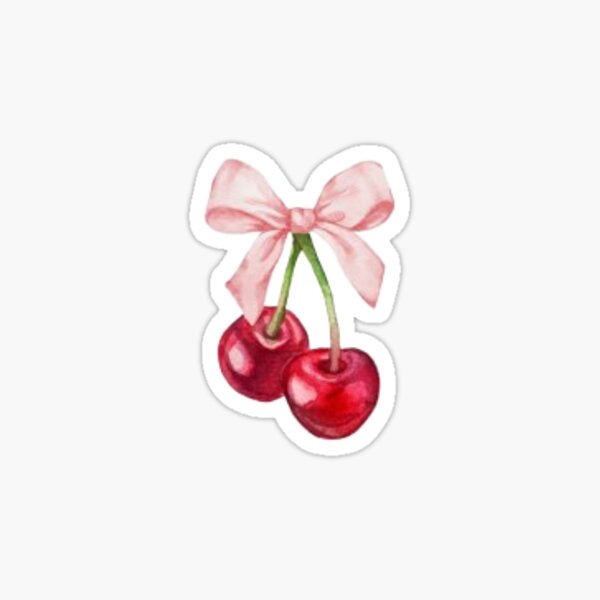 Item preview, Cherry with Bow Sticker designed and sold by siennandlex.