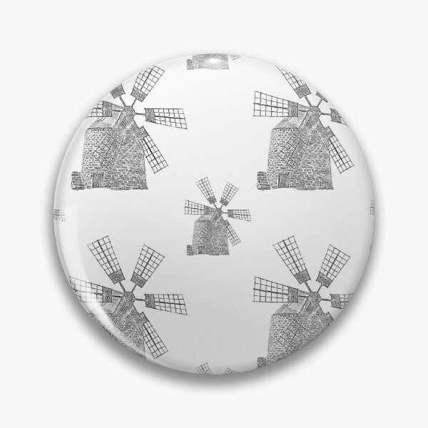 Item preview, Windmill Sketch: A vintage-inspired pattern featuring a weathered windmill, symbolizing resilience and the passage of time. designed and sold by Grang Art Artistic Designs.