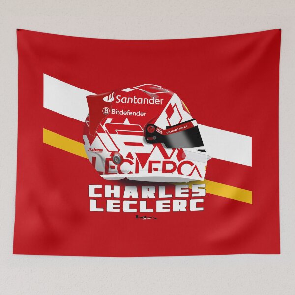 Item preview, Charles Leclerc - Monaco - Helmet with Background 2024 designed and sold by JageOwen.