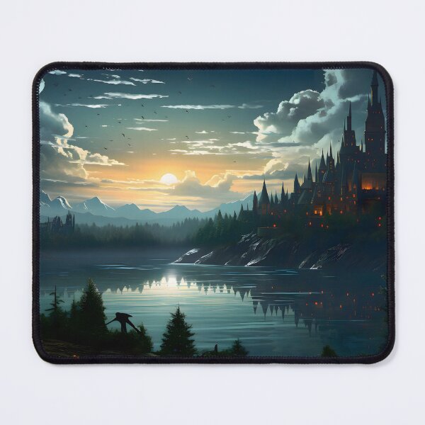 Item preview, Enchanted Castle at Sunset by the Lake designed and sold by GreenInkXpress.
