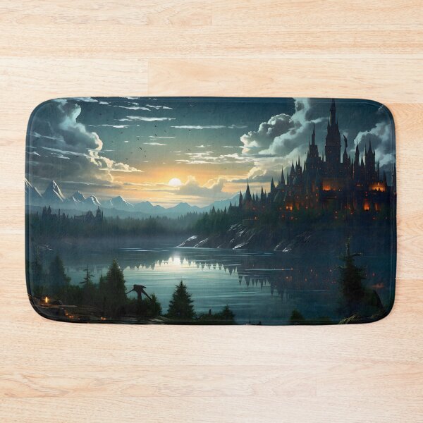 Item preview, Enchanted Castle at Sunset by the Lake designed and sold by GreenInkXpress.