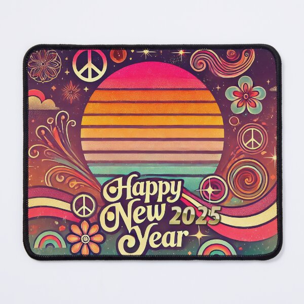 Item preview, Retro 1970s Happy New Year 2025 Design designed and sold by Koalangel.