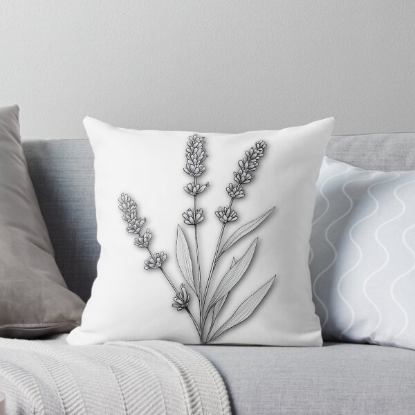 Item preview, Monochrome Lavender Botanical Art designed and sold by DreamDigi2024RB.