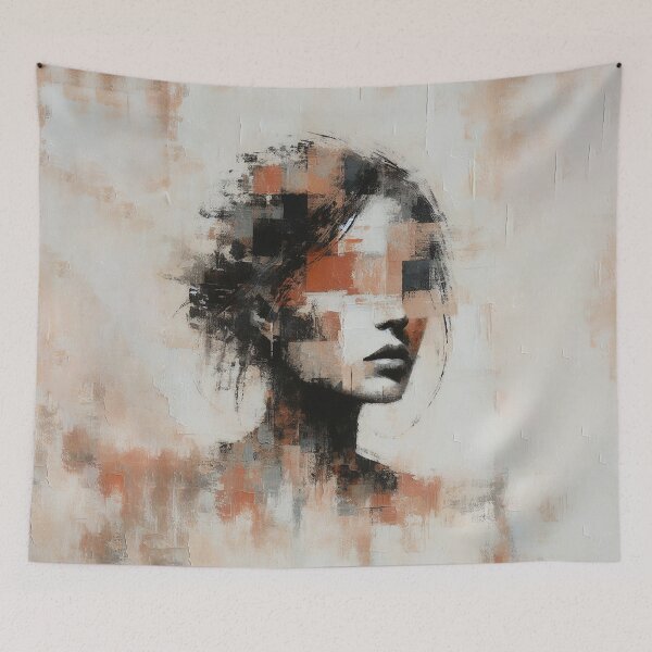 Item preview, Shattered Elegance: Textured Art Portrait designed and sold by MarinaFila.