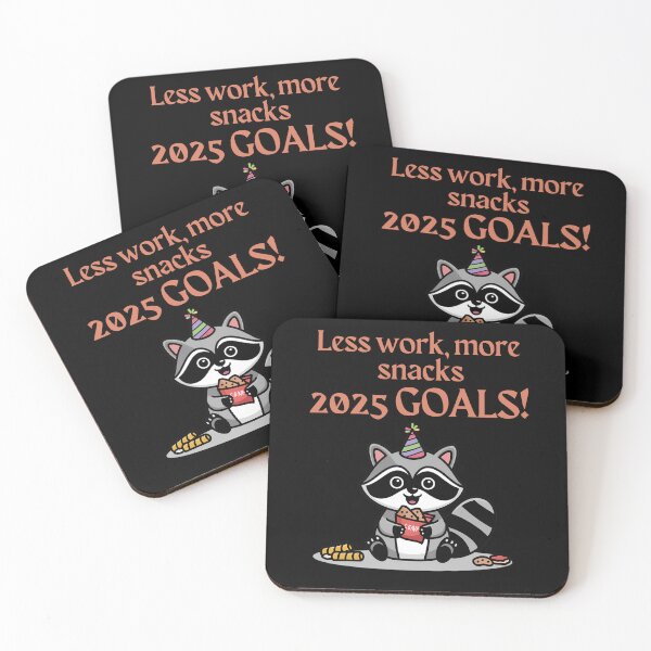 Item preview, Less Work, More Snacks - 2025 Funny Raccoon New Year Design designed and sold by Queen of Whimsy.