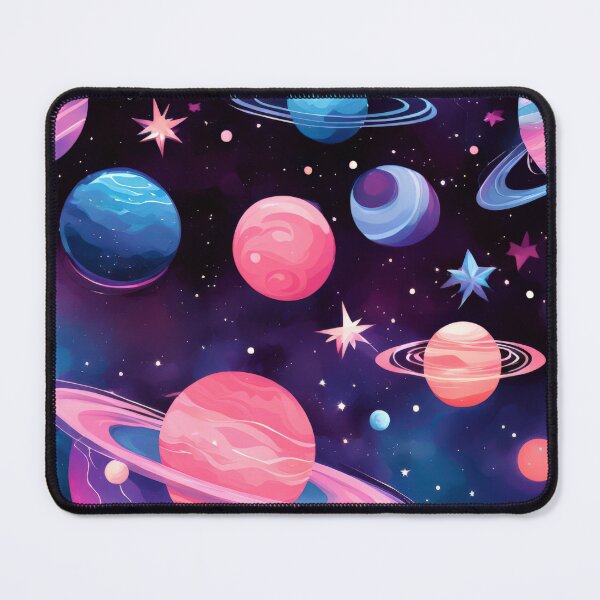 Item preview, Whimsical Space Theme with Planets, Stars, Nebulae in Vivid Blues and Pinks designed and sold by Jasava Shop.
