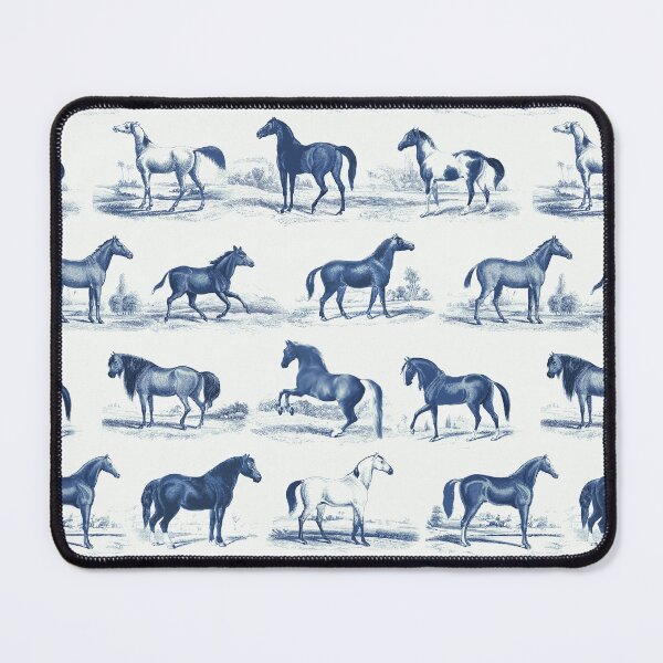 Item preview, Elegant Vintage Blue Horse Breeds Toile Pattern designed and sold by tanjica.