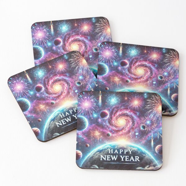 Item preview, Happy New Year with Galactic Fireworks Display   designed and sold by Koalangel.
