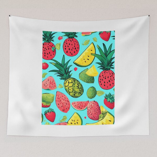 Item preview, Bright and Bold Cartoon Fruit: Watermelons, Pineapples, Strawberries designed and sold by Jasava Shop.
