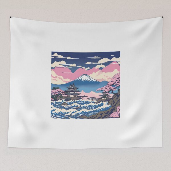 Item preview, Mount Fuji & Kanagawa Wave: Japan Touch designed and sold by Gina-Rosa.