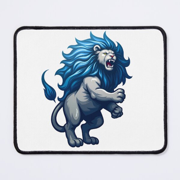 Item preview, Blue Fury Detroit Lions design print designed and sold by ART ATTACK ZONE.