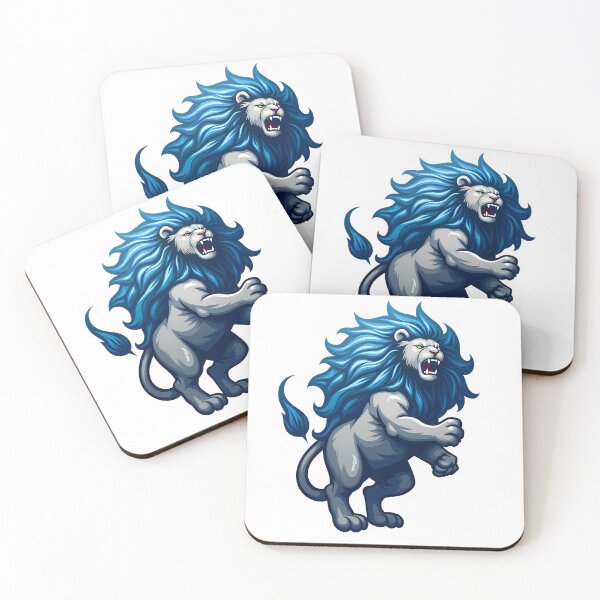 Item preview, Blue Fury Detroit Lions design print designed and sold by ART ATTACK ZONE.