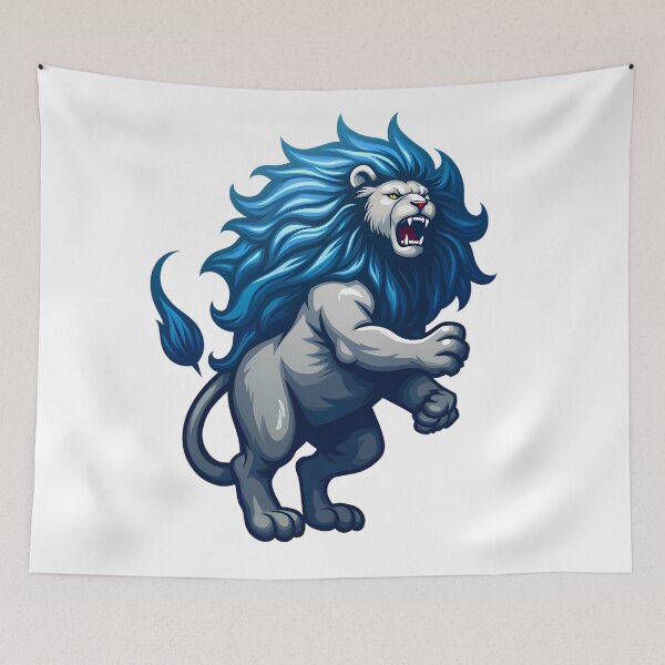 Item preview, Blue Fury Detroit Lions design print designed and sold by ART ATTACK ZONE.