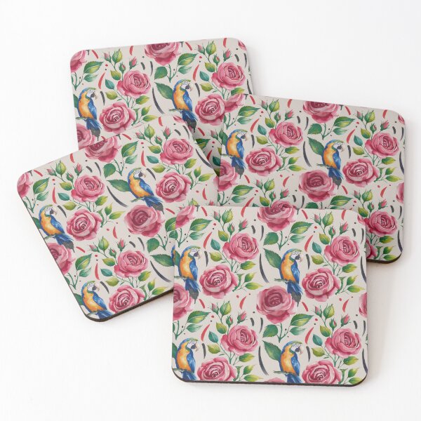 Item preview, watercolor parrots seamless pattern designed and sold by paratynka.