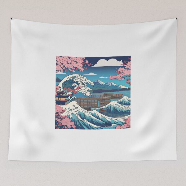 Item preview, Mount Fuji & Kanagawa Wave: Japan Touch designed and sold by Gina-Rosa.