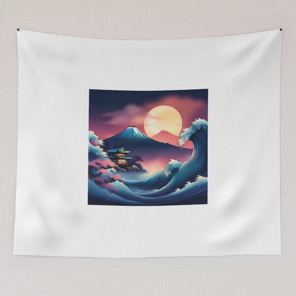 Item preview, Mount Fuji & Kanagawa Wave: Japan Touch designed and sold by Gina-Rosa.
