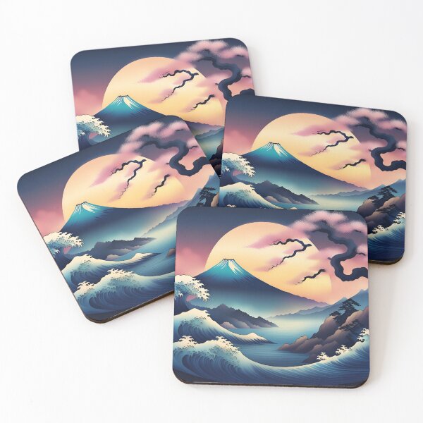 Item preview, Mount Fuji & Kanagawa Wave: Japan Touch designed and sold by Gina-Rosa.