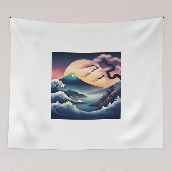 Item preview, Mount Fuji & Kanagawa Wave: Japan Touch designed and sold by Gina-Rosa.