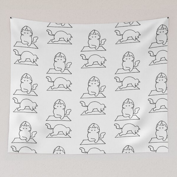 Item preview, Calm & Pawsitive: Minimalist Yoga Cat Art designed and sold by RM-Journey.