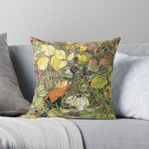 Blackberry picking Throw Pillow