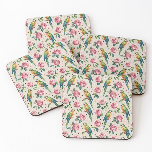 Item preview, watercolor parrots seamless pattern designed and sold by paratynka.