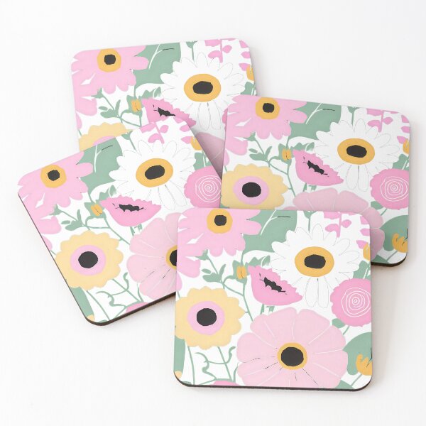 Item preview, Serene Floral Design with Roses, Daisies, and Sunflowers in Soft Pinks and Yellows designed and sold by Jasava Shop.