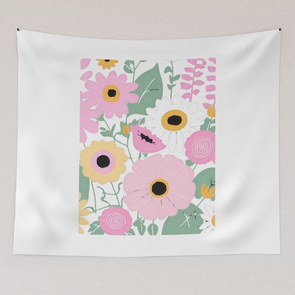 Item preview, Serene Floral Design with Roses, Daisies, and Sunflowers in Soft Pinks and Yellows designed and sold by Jasava Shop.