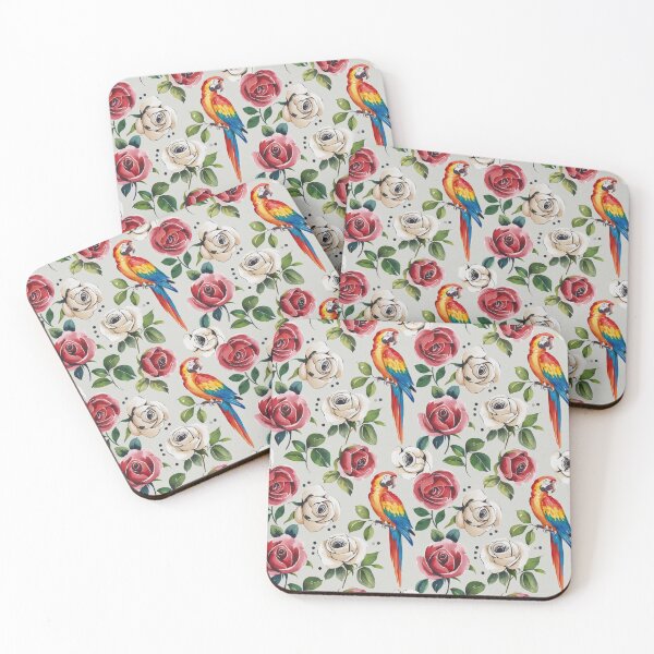 Item preview, watercolor parrots seamless pattern designed and sold by paratynka.